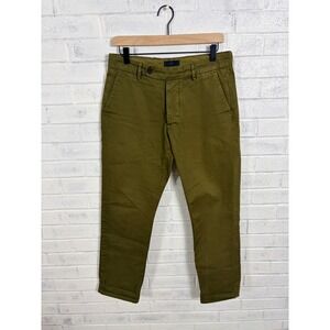 Unis Gio Slim Chino Pants Mens 31 Olive Green Slim Fit Cotton Twill Trousers